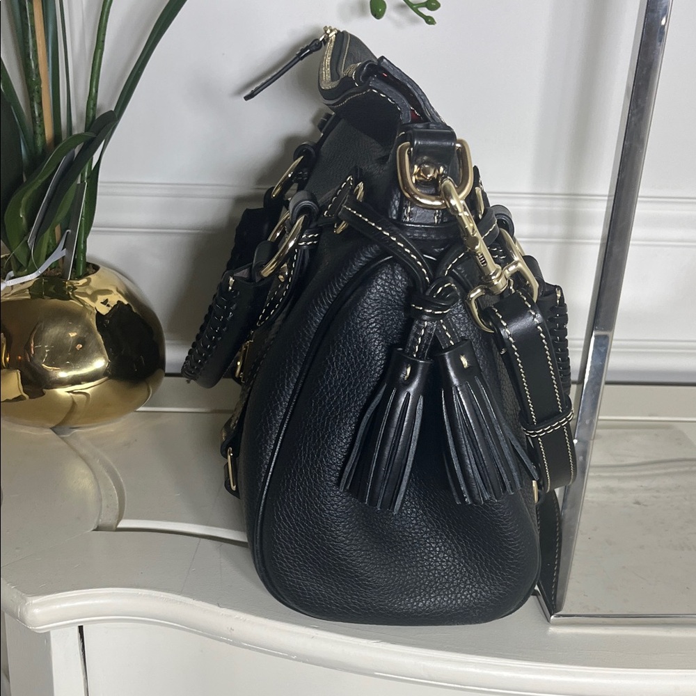 Dooney & Bourke Black Satchel with Gold Accents - Picture 4 of 4